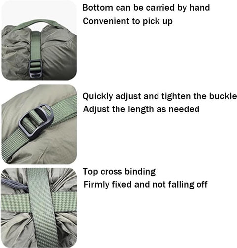 Compression bag - Sleeping bag compression bag - Sleeping bag storage bag - Storage bag - Backpacking storage bags - Portable sleeping bag storage bag - Lightweight backpack bag - Camping storage bag - for travel, camping and outdoor backpacking - Green -