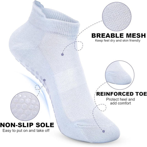 6 pairs - Socks - Yoga socks - Pilates socks for women - non-slip yoga socks - with grip - sports socks for women - Women's socks - black and white