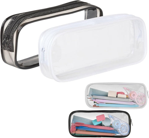 Pencil Case - 2-Piece Pencil Case - Pencil Case for School - Transparent Pencil Case - Transparent Exam Pencil Case - School Supplies - transparent school pencil case - school pencil case - Pencil case for men and women, children's pencil case, travel - P