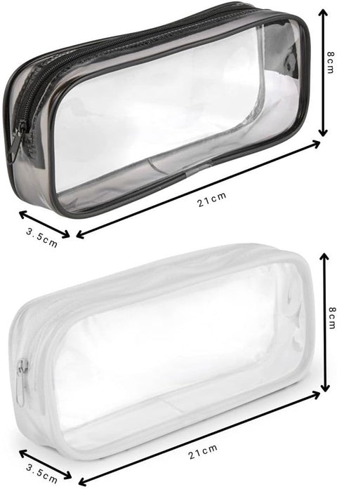 Pencil Case - 2-Piece Pencil Case - Pencil Case for School - Transparent Pencil Case - Transparent Exam Pencil Case - School Supplies - transparent school pencil case - school pencil case - Pencil case for men and women, children's pencil case, travel - P