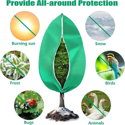 Plant cover - 1 piece - 140*200cm - Frost-resistant plant cover - Winter cover - Potted plant bag - Frost cloth - Plant frost cover - Winter protection bag for plants - Winter plant covers - with zipper and drawstring - for outdoor plants, potted fruit tr