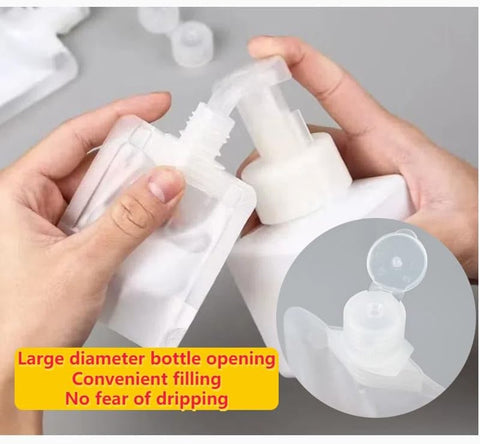 20 pieces - Travel-size Toiletries Bag - Travel Toiletries Containers - travel containers - refillable travel bottles - for cosmetics, lotions, shower gels, shampoos, travel essentials - 100 ml, 50 ml, 30 ml - with portable funnel - transparent