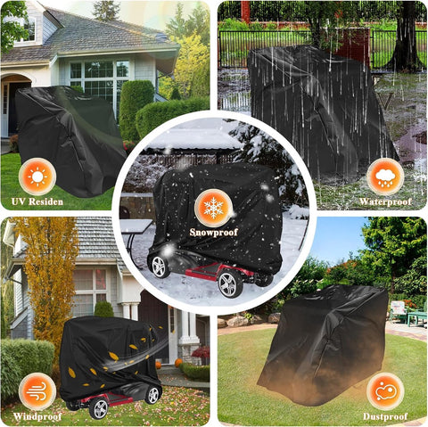 Mobility Scooter Protective Cover - Mobility Scooter Cover - Cover for mobility scooter - Mobility Scooter Cover - waterproof wheelchair cover for storage - Waterproof Cover - Rain Cover - Protective Cover - Waterproof - 55 "x 26" x 36 " - Black