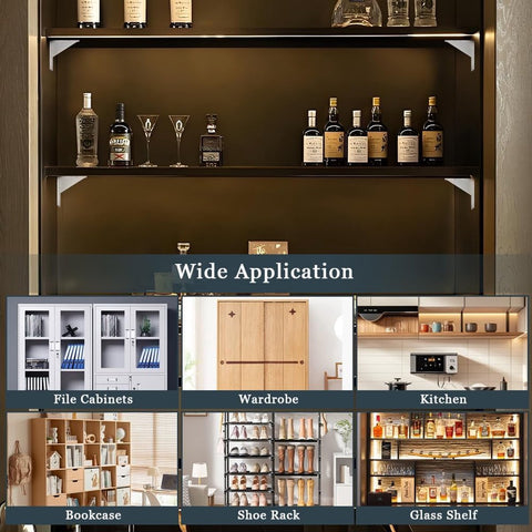 12 pieces Shelf brackets - Wall mounting brackets - punch-free shelf brackets - Transparent shelf brackets - Wall shelf bottom brackets - self-adhesive support shelf bracket - Shelf brackets - for kitchen cabinet shelves bookcase