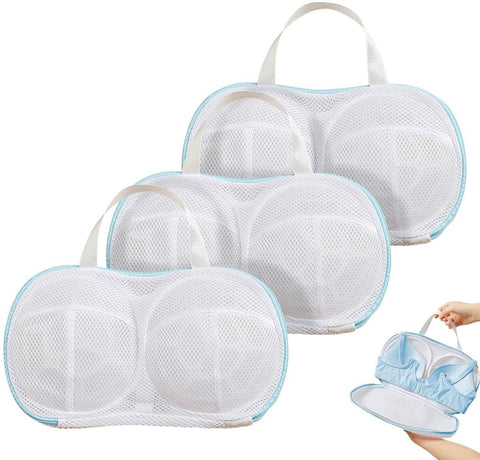 3 pieces - 20*34 cm - bra laundry bag - laundry bag - with plastic backing - mesh laundry bag - reusable - underwear laundry net for women - bra protector for washing machine - with zipper - for washing machine - household items - clothing protection - bl