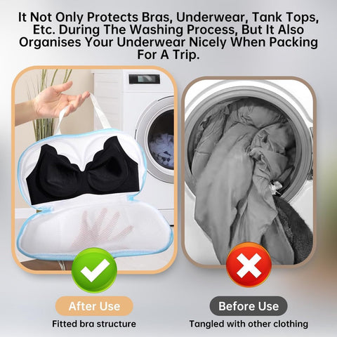 3 pieces - 20*34 cm - bra laundry bag - laundry bag - with plastic backing - mesh laundry bag - reusable - underwear laundry net for women - bra protector for washing machine - with zipper - for washing machine - household items - clothing protection - bl