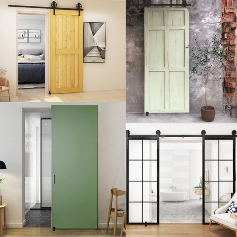 2 Pieces - Sliding Door Floor Guide Doors - Sliding Rails - Sliding Door System - Bottom-Wall Mounting Adjustable Roller Double Wheel - Adjustable Floor Guide - Door Guide - No Punching Required - Guide - Black - Smooth and Quiet