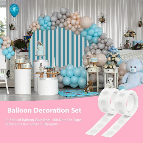 1200 pieces - balloon glue dots - double-sided stickers - removable round adhesive - leaves no residue - waterproof tape - for gift wrapping, weddings, Christmas and festivals - transparent