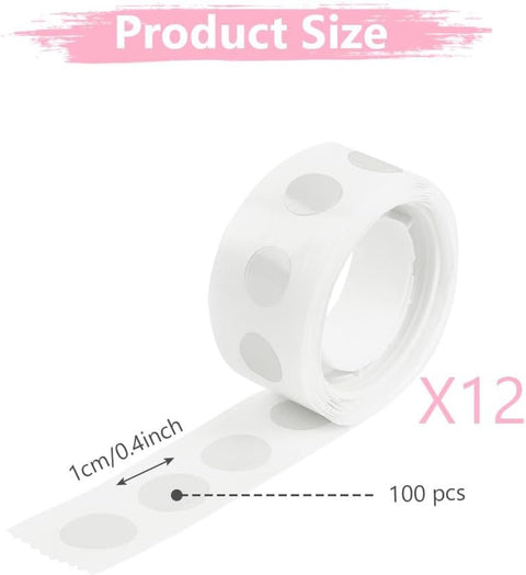 1200 pieces - balloon glue dots - double-sided stickers - removable round adhesive - leaves no residue - waterproof tape - for gift wrapping, weddings, Christmas and festivals - transparent