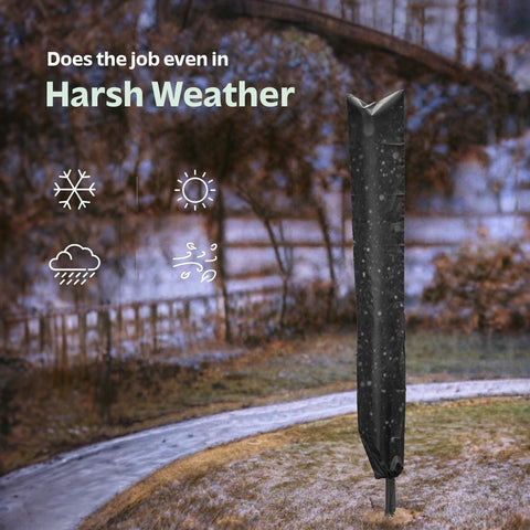 Dryer Cover - 2 Pieces - Rotating Clothesline Cover Waterproof Fabric - 165x16x16 cm - Universal Dryer Cover - Protective Cover - Heavy Duty Rotating Clothesline Cover with Zipper - Protective Weatherproof Parasol Cover for Garden Dryer and Drying Rack