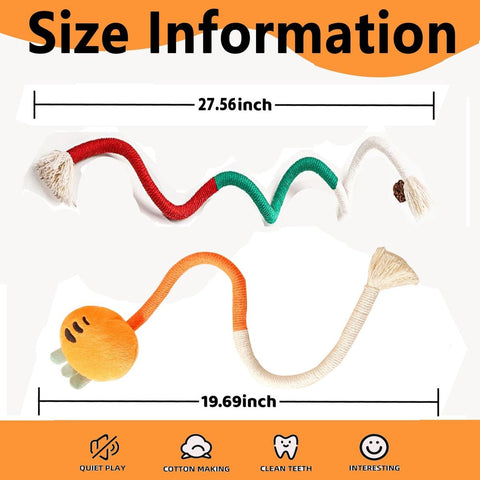 Cat Toys - 4 Pieces Cat Teeth Cleaning Toys - Cat Toy Chew Ropes - Toys For Cats - Indoor/Outdoor Interactive Ropes & Catnip Toys - with Catnip - for Self-Playing Adults & Kittens, Yellow & Orange