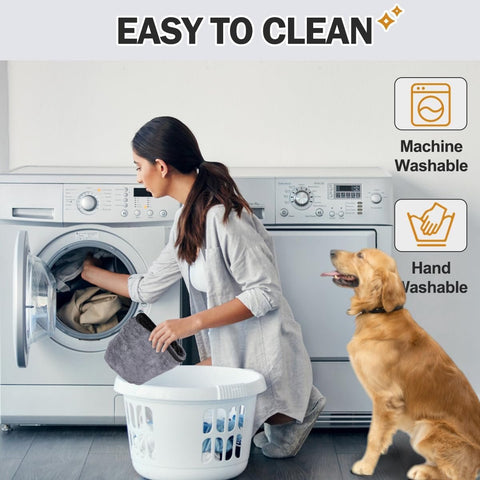 Dog bathrobe - Pet bath towel - Bathrobes for pets - Dog drying coat Bath towel - Dog towel - super absorbent dog towel - with Velcro - adjustable - for large, medium, small dogs - chest circumference 110cm - grey - XL