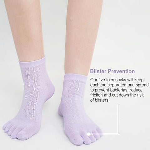 5 pairs of toe socks - Breathable - Round toe socks - Women - Orthopedic compression toe socks for women - Running socks - Yoga socks - Comfort socks - Cotton