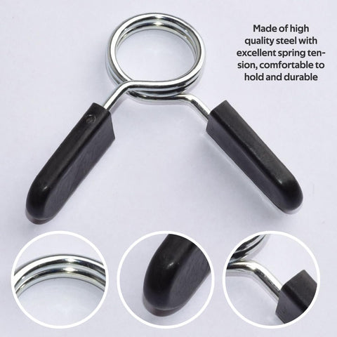 pieces - Barbell Clamp - 3 cm - Spring Barbell Clamp - Dumbbell Clip - Spring Clips for Weights - Barbell Bars - Clamp Ring - Spring Clips - Locking Clip Ring Bodybuilding - for Weightlifting, Training Barbell, Bars, Plates, Gym - Black