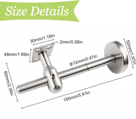 15*6*5 cm - handrail brackets - stainless steel wall bracket for handrails - for stairs and hallways - easy installation - elegant and durable design - round rectangular base - for square and horseshoe-shaped handrails - for home and office - silver