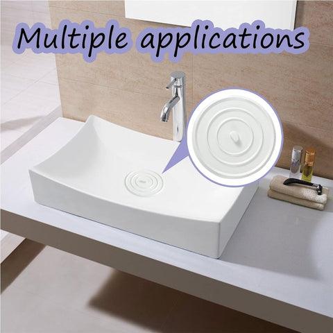 Pieces Silicone Bathtub Drain Stopper - Drain Plug - Universal Bath Stopper - Sink Plug - Bath Plug - Drain Stopper for Bath and Washbasin - Sink Stopper - Drain Plugs - Washbasin Bath Plug - for kitchens, bathrooms, laundries - White