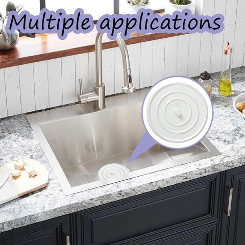 Pieces Silicone Bathtub Drain Stopper - Drain Plug - Universal Bath Stopper - Sink Plug - Bath Plug - Drain Stopper for Bath and Washbasin - Sink Stopper - Drain Plugs - Washbasin Bath Plug - for kitchens, bathrooms, laundries - White