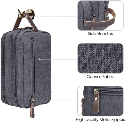 Men's toiletry bag - Travel toiletry bag - Travel accessories - Toiletry bag - Makeup bag - Gift - Unisex - Toiletry bag - Grey