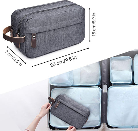 Men's toiletry bag - Travel toiletry bag - Travel accessories - Toiletry bag - Makeup bag - Gift - Unisex - Toiletry bag - Grey