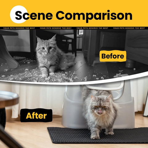 Cat Litter Mat - 30 x 45 cm - Waterproof Cat Litter Mat - Cat Litter Mat - Grit Catcher - Cat Litter Mat - Double Layer - Cat Litter Mat - Catchment Area - Cat Mat - Black