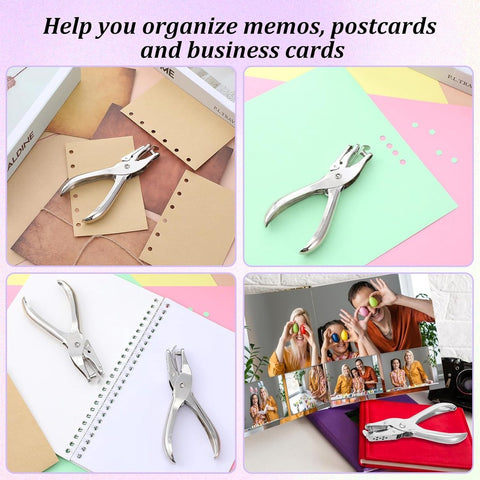 2 pieces - Hole punch - 3mm, 6mm - hole punch pliers - metal hole punches - paper hole punch - small single hole punch - small round hole punches - for labels, crafts, tickets, greeting cards, paper and invitations - 13*6.2 cm - silver