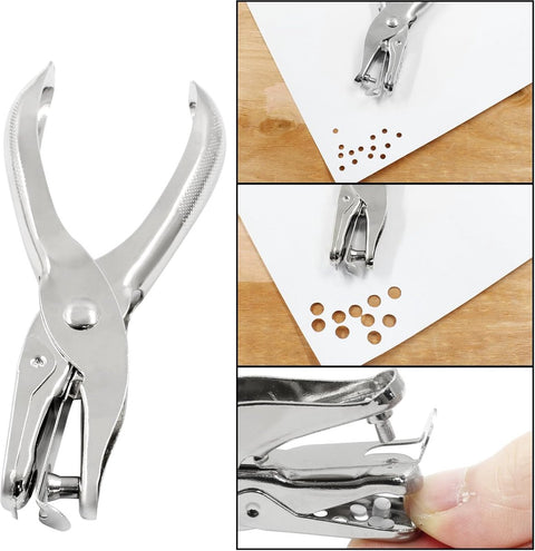 2 pieces - Hole punch - 3mm, 6mm - hole punch pliers - metal hole punches - paper hole punch - small single hole punch - small round hole punches - for labels, crafts, tickets, greeting cards, paper and invitations - 13*6.2 cm - silver