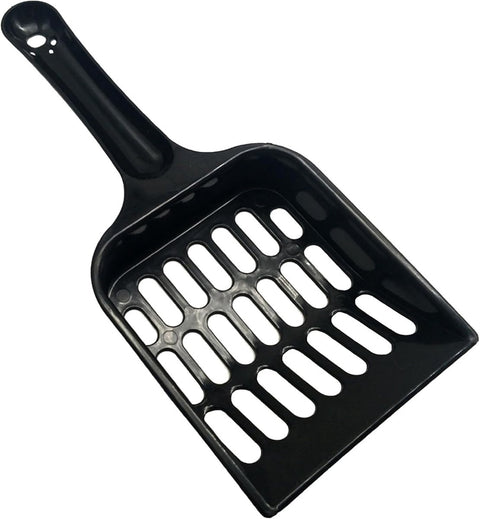 Cat Pellet Scoop (2 Pieces) - Cat Litter Scoop - Black Sieve and Poop Cleaner - Poop Scoop - Pet Litter Box Maintenance - Plastic Shovel - Kitten Scoop for Pine Pellets - Handy Hanging Hole for Quick Storage - 8x3.5inch