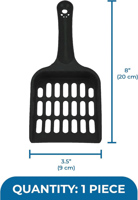 Cat Pellet Scoop (2 Pieces) - Cat Litter Scoop - Black Sieve and Poop Cleaner - Poop Scoop - Pet Litter Box Maintenance - Plastic Shovel - Kitten Scoop for Pine Pellets - Handy Hanging Hole for Quick Storage - 8x3.5inch