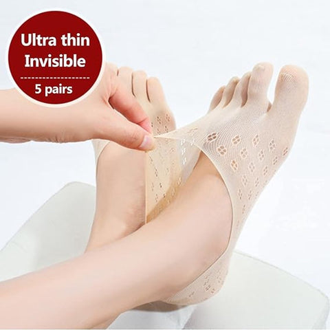 5 pairs - Toe socks - toe socks - No Show - Invisible socks - full toe yoga socks for women - yoga socks - Comfortable Socks - runner toe socks - No Show Low Cut Liner Socks - 5 colors