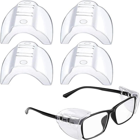 2 pairs - side protection for glasses - side shields - side shields for safety glasses - universal side shield safety glasses - eyewear accessories - for small and medium-sized glasses - eyewear protection for work, sports, leisure - transparent