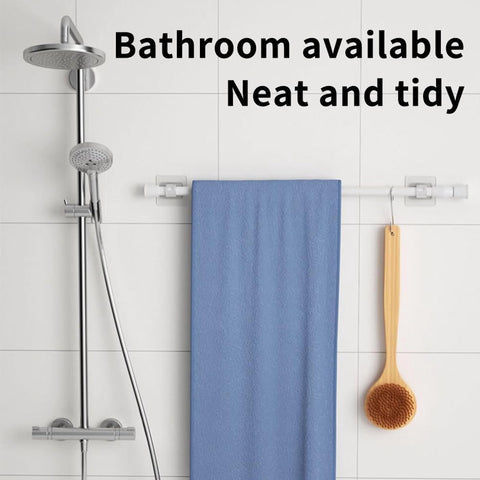 6 pieces - Curtain rod hook - 6*6 cm - drill-free curtain holders - self-adhesive curtain rod holders - drill-free curtain hooks - curtain accessories - for curtain rods, towel racks, bathrooms, kitchens - transparent