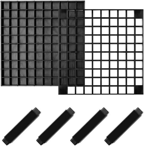 96-hole - Pen tray - Pen holder - Pencil holder - Brush holder - Plastic desk organizer stand - Makeup brush holder - Art supplies - Organizer - Modeling tools - for pencils, art brushes, pens, paintbrushes, office - black