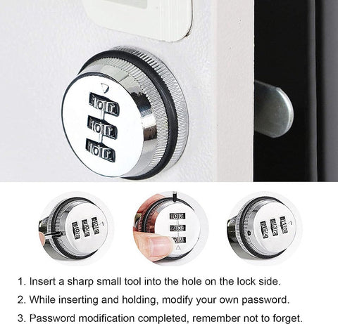 pieces - Combination lock - 62*38 mm - Suitable for panel thicknesses of 15-25 mm - Cabinet locks - Drawer locks - secure drawer mailbox cabinet code lock - for cabinet drawer mailbox - silver