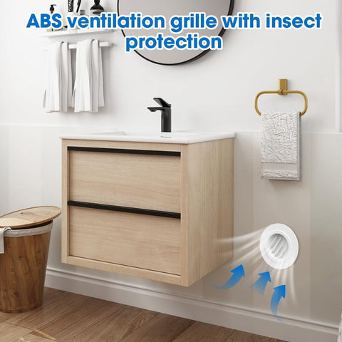 Ventilation grille - Round ventilation grille - Air grille - Louvered grille - plastic ventilation grille - 100 mm - ABS ventilation grille opening - for extractor fan - white