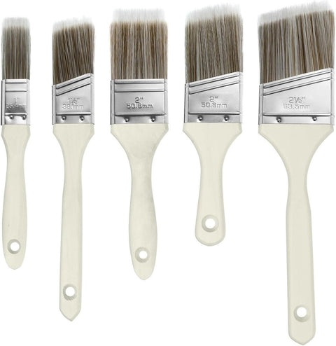 5-Piece Professional Paint Brush Set - Paint brushes - brush set - Paint brushes - Brushes - Paint brushes with wooden handle - Wall paint - Wall paint brushes - Brush - Painting / Painting supplies - for paint, glue and DIY jobs