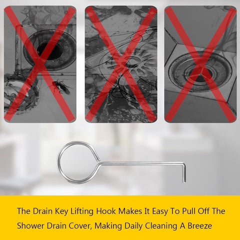 pieces - Drain Wrench - Drain Hook - Lifting Hook - Hook - Stainless Steel Drain - Drain Wrench Hook - Removal Tool - for Shower Drains, Drain Grate, Drain Hair Catcher, Daily Cleaning - 88*28 mm - Silver