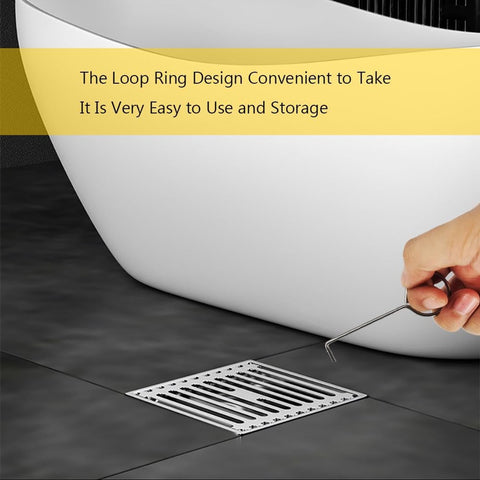 pieces - Drain Wrench - Drain Hook - Lifting Hook - Hook - Stainless Steel Drain - Drain Wrench Hook - Removal Tool - for Shower Drains, Drain Grate, Drain Hair Catcher, Daily Cleaning - 88*28 mm - Silver