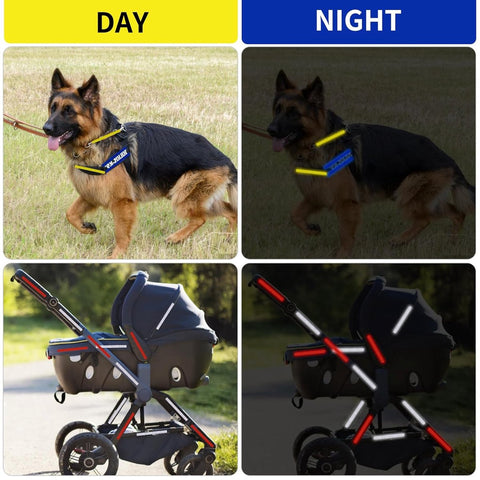 4 rolls - 1cm * 8m - Reflective tape - self-adhesive safety markings - reflective strips - reflective stickers - warning tape - for visibility - for vehicles and outdoor helmets - white, yellow, red, blue