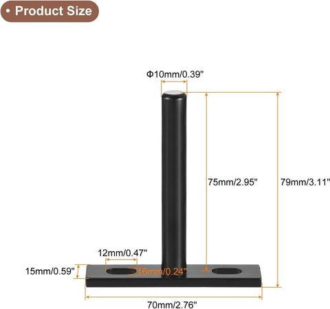 4 pieces - concealed floating shelf brackets - 3 inch - silver - shelves - floating shelf support brackets - steel - wall mounting - screws and plugs included - T-brackets for shelves - for floating wooden shelves - black - 76 mm