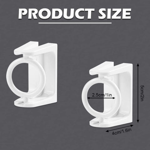 8 pieces - Curtain Rod Bracket - self-adhesive curtain rod holder - 360 degree rotatable mounting brackets - for curtain rods - no drilling required - for bathroom, bedroom, kitchen, hotel - white - 4*5 cm