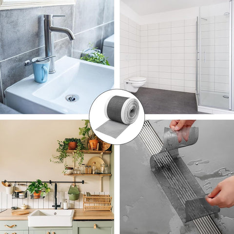 12cm*4m - Floor drain stickers - Hair catcher stickers - Shower filter - Self-adhesive filter - Drainage filter stickers - Anti-blocking mesh stickers - with sticker scraper - prevents blockages in kitchens and bathrooms - black