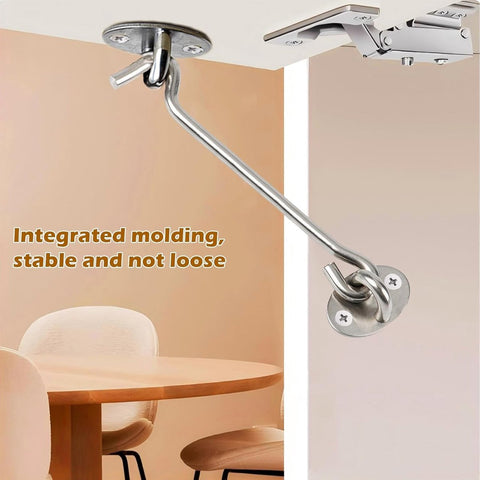 2 pieces - Wind hook - 3 inch - Wind hooks - Door hinges - Door bolt - Hinge - barn door hook - hook and eye bolt - cabin hooks and eye bolt - swivel window hook - door hooks - lock - for sliding door, bedroom, bathroom - 75*39 mm - silver