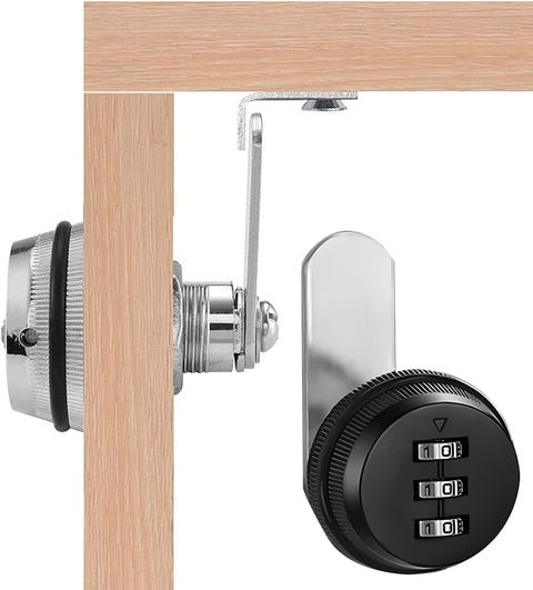 2 pieces - Combination lock - 62*38 mm - Suitable for panel thicknesses of 15-25 mm - Cabinet locks - Drawer locks - secure drawer mailbox cabinet code lock - for cabinet drawer mailbox - black