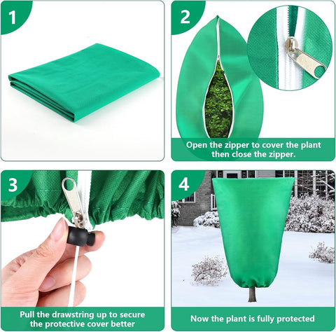 Plant Cover - 1 piece - 240*200cm - Frost Protection Plant Cover - Winter Cover - Potted Plant Bag - Frost Cloth - Plant Frost Cover - Winter Protection Bag for Plants - Winter Plant Covers - with zipper and drawstring - for outdoor plants, potted fruit t