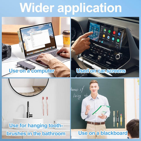 22 pieces - pen holder - pen holder for desk - self-adhesive silicone pen holder - for clipboard mounting in classroom - highlighter holder - pencil holder - for desk, classroom, office accessories - white - 2*4.7 cm