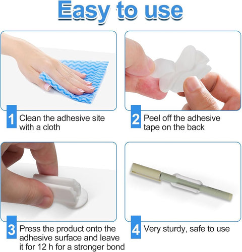22 pieces - pen holder - pen holder for desk - self-adhesive silicone pen holder - for clipboard mounting in classroom - highlighter holder - pencil holder - for desk, classroom, office accessories - white - 2*4.7 cm