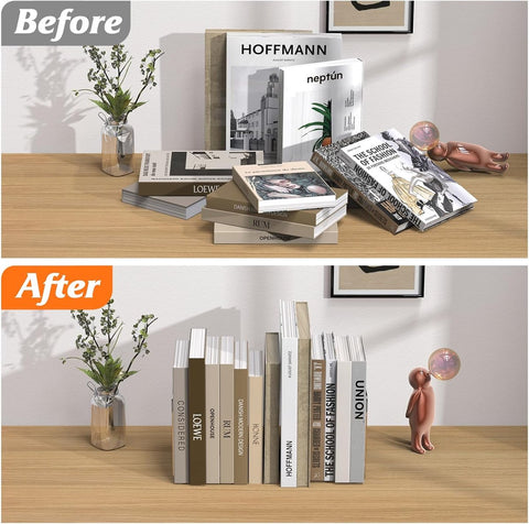 4 Pieces Bookends - bookends - Transparent Book Stand - Book Holder - Shelf Organizer - Book Support - Bookshelf - Magazine Holder Book Support - Reading Tray - Magazine Rack - for library, office, school - Transparent