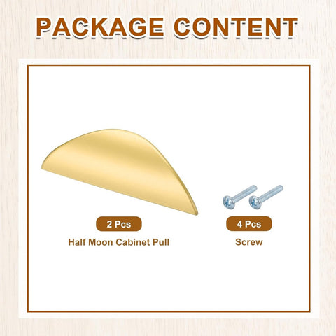 pieces - cabinet handles - door handle - half-moon cabinet handle - hole spacing 64 mm - drawer handles - concealed zinc alloy handles - zinc alloy cabinet handles - furniture accessories - with screws - for kitchen cabinet, chest of drawers, hardware - 1