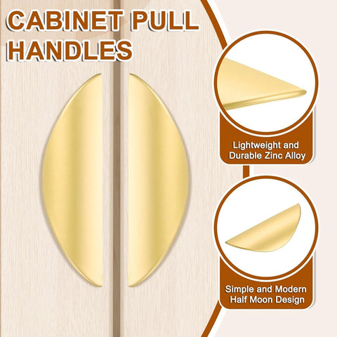 pieces - cabinet handles - door handle - half-moon cabinet handle - hole spacing 64 mm - drawer handles - concealed zinc alloy handles - zinc alloy cabinet handles - furniture accessories - with screws - for kitchen cabinet, chest of drawers, hardware - 1