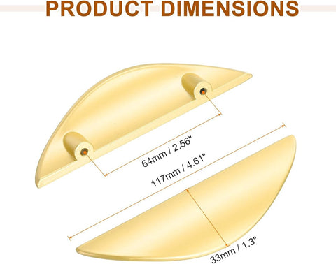 pieces - cabinet handles - door handle - half-moon cabinet handle - hole spacing 64 mm - drawer handles - concealed zinc alloy handles - zinc alloy cabinet handles - furniture accessories - with screws - for kitchen cabinet, chest of drawers, hardware - 1